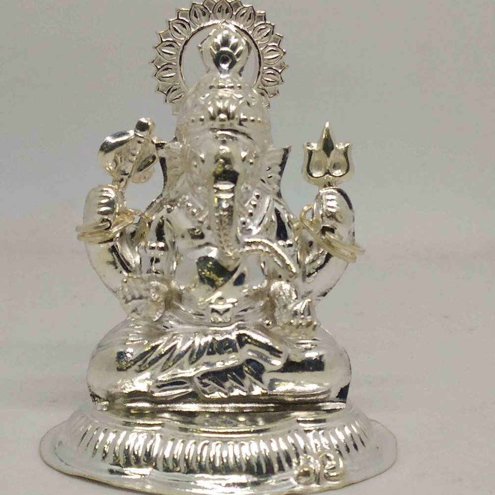 silver  shree ganeshji  murti for home temple pooja