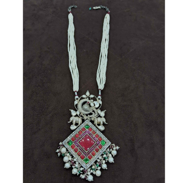 925 Sterling silver Malti Stone & polki Necklace s... by 