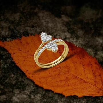 22 KT / 916 Gold fancy double heart ring for ladie... by 