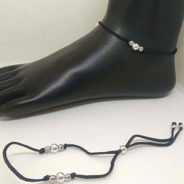 925 sterling silver delicate black payal/ anklet f... by 
