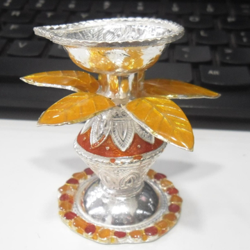 silver kalash & pan designear  ekmukhi colourful... by 