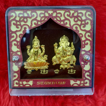 24KT Gold Leaf Laxmi ji & Ganpati ji showpiece gif... by 