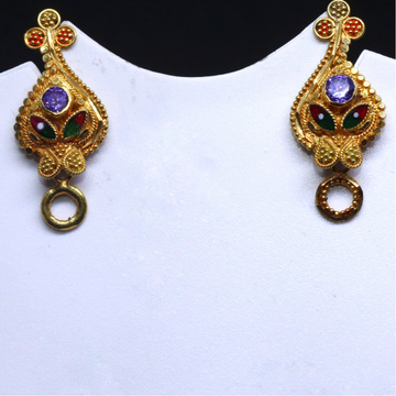 22/20 KT Gold Delicate Plain Earring For Women BTG... by 