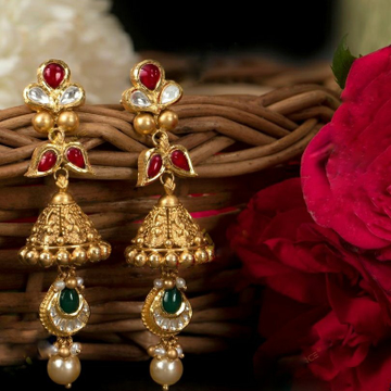 22KT/ 916 Gold antique festival Jhumka earrings fo... by 