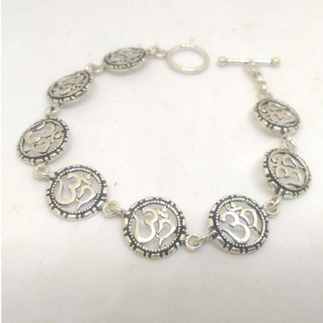 925 sterling silver oxidised om bracelet   by 