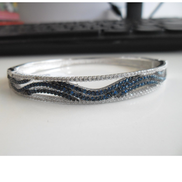 925 sterling silver  dark blue diamond bracelet by 
