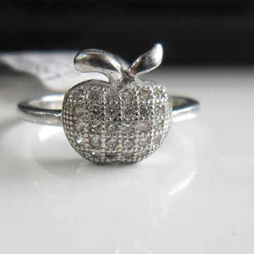 925 sterling silver apple shape diamond ring by 