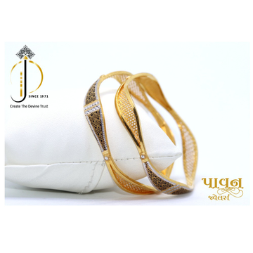 22KT / 916 Gold Fancy Zigzag  2-in-1 Design Bangle... by 