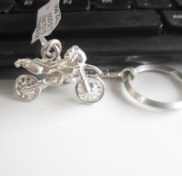 Silver  bike  keychain for gifting by 