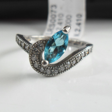 925 sterling silver blue diamond ring by 