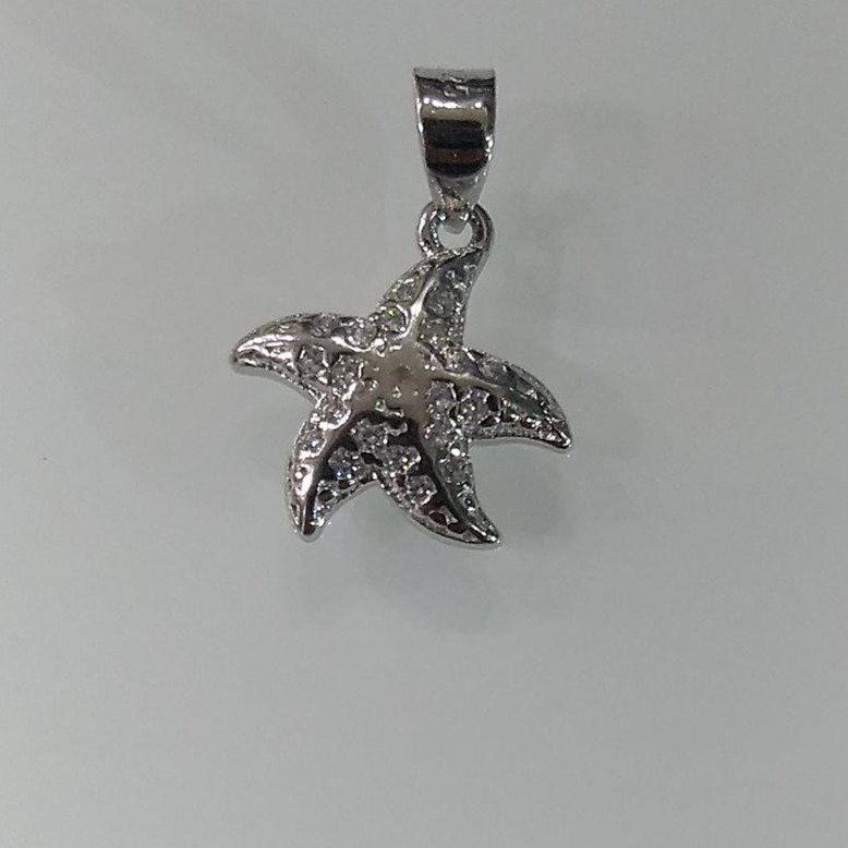 925 sterling silver star fish diamond pendants