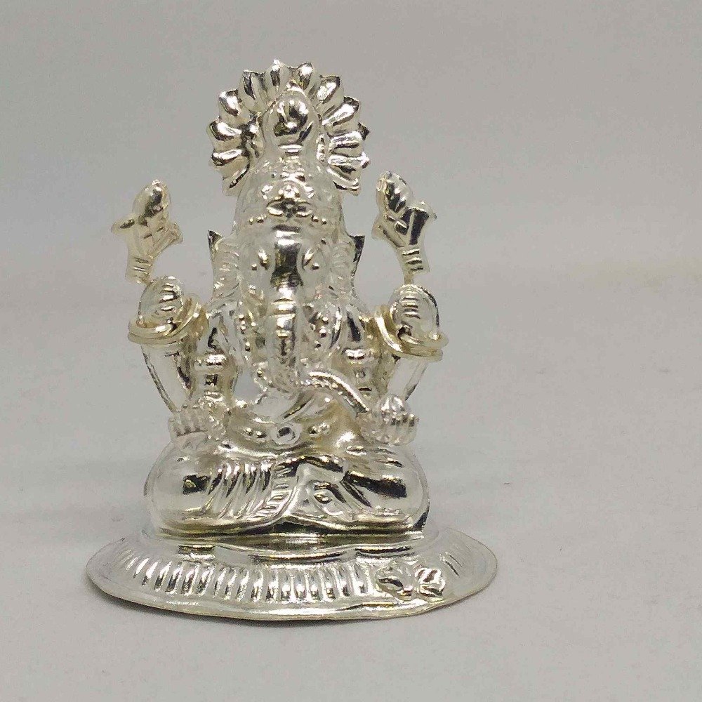 Silver Ganesha / Vighnaharta Dada Ni Murti For Pooja / Gifting