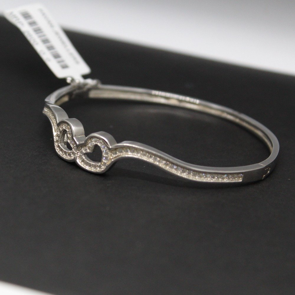 925 sterling silver hear shape kada bracelet for ladies