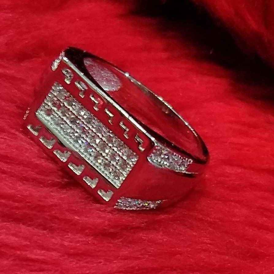 925 sterling silver cz diamond ring for men