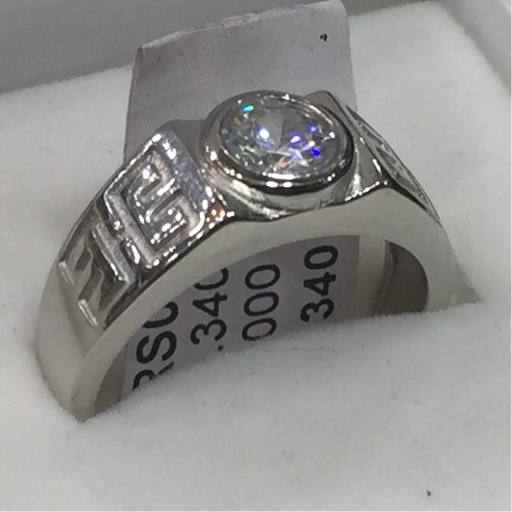 925 sterling silver  SINGLE diamond Ring FOR MEN
