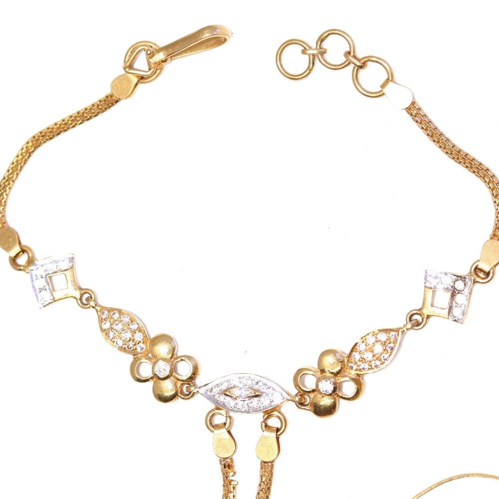 22KT/ 916 Yellow Gold Wedding Hath panjo Bracelet For Ladies LBG0017