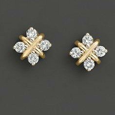 18KT yellow gold fancy casual ware Stud earrings for ladies