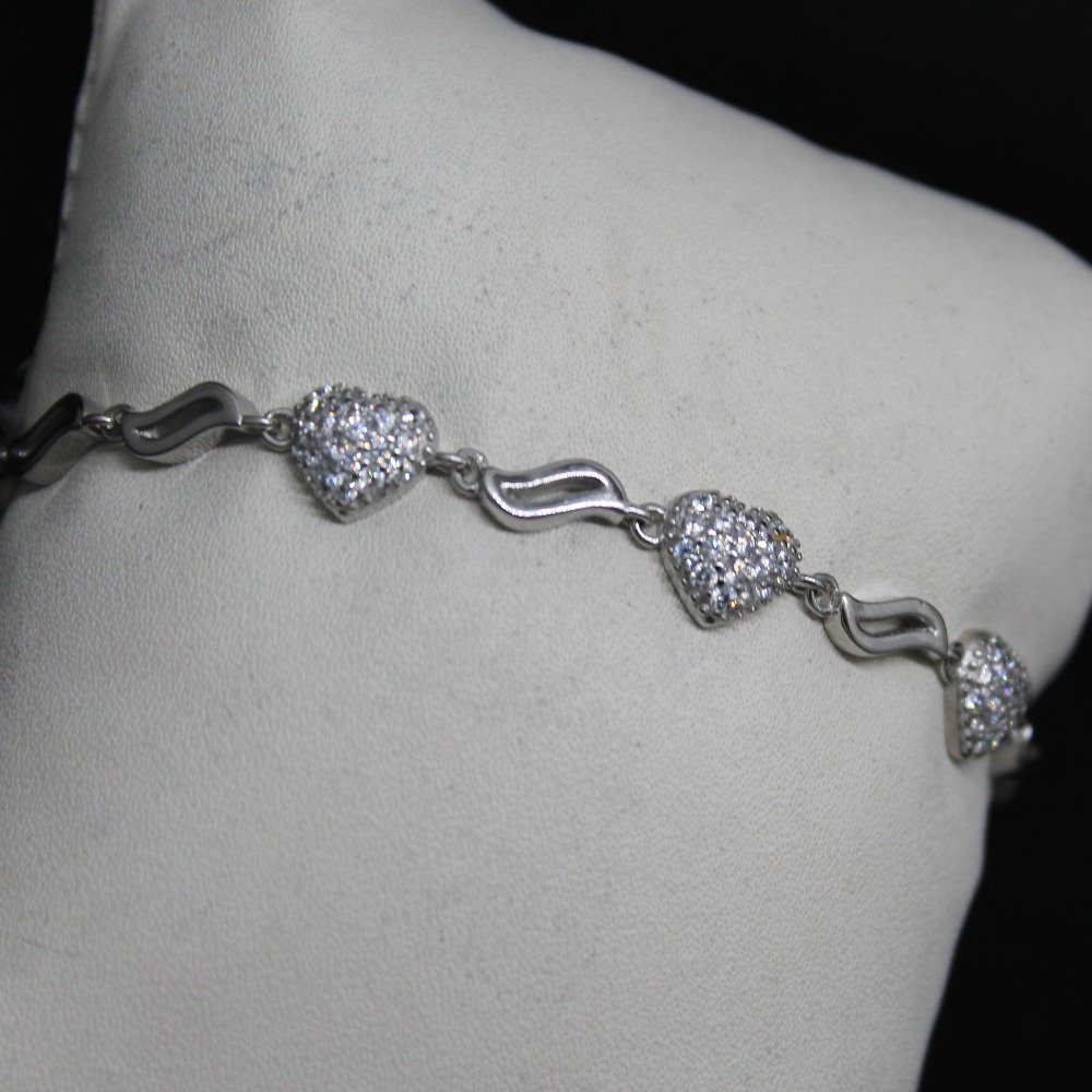 Buy BIS Hallmarked 925 Sterling Silver Designer Cz Bracelet for Women and  Girls 7.5 Inches