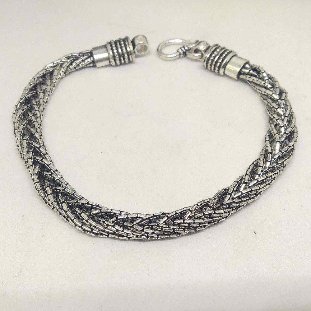 925 italy silver men's curb bracelet 8mm