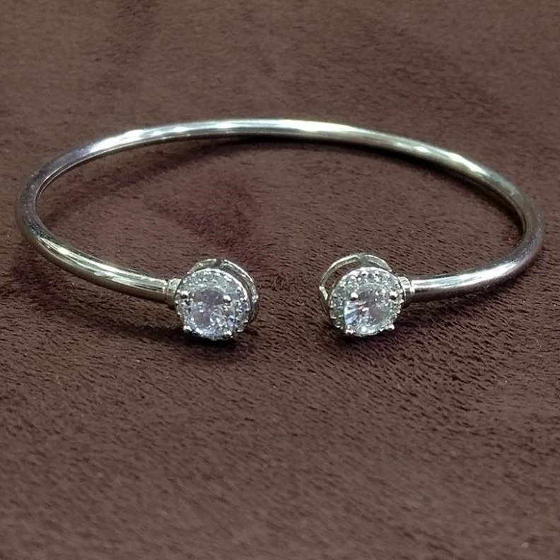 925 sterling silver diamond   kada bracelet