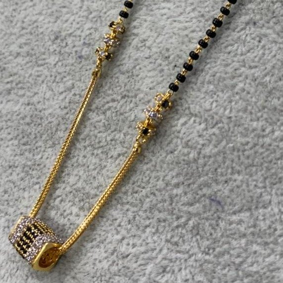 22KT/ 916 Gold Fancy CZ Casual wear Square   Mangalsutra for Ladies