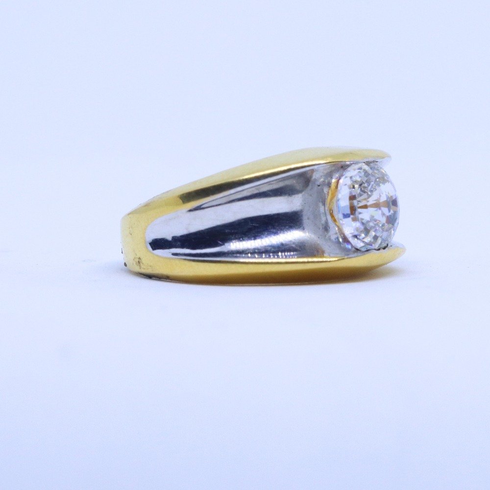 22KT / 916 Gold CZ Solider Diamond Ring For Men GRG0035