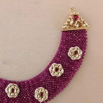 22KT/ 916 Gold antique occasions Rubies Net Necklace for ladies