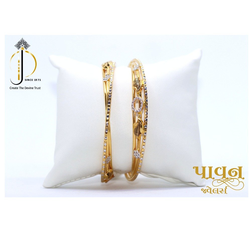 22KT / 916 Gold Twisted fancy Bangles For Ladies KKG0123