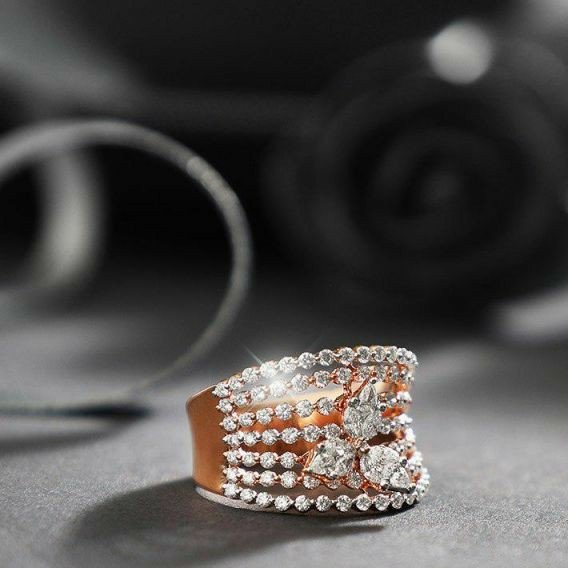 18KT Rose Gold collection engagement ring for ladies LRG000