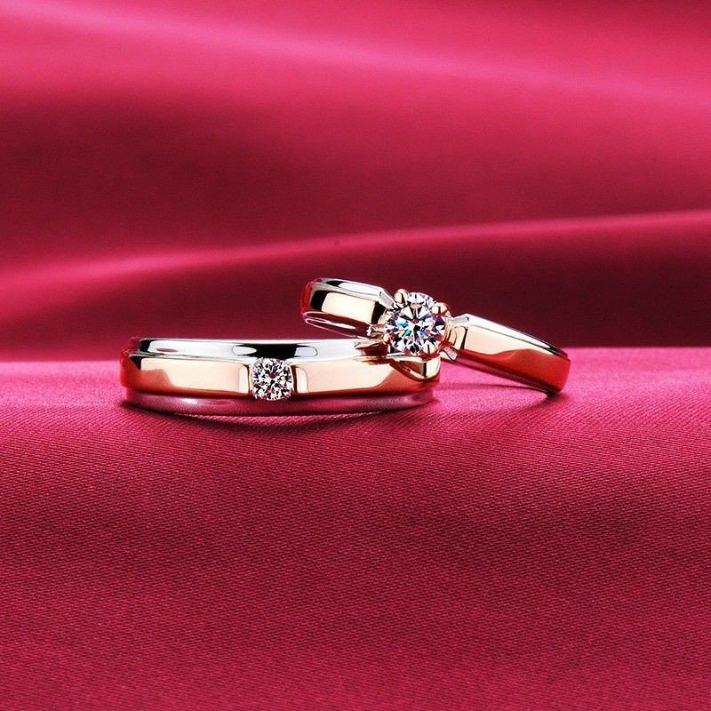 Amazon.com: Vxddy Couple Rings Engagement Wedding Band Promise for Couples  Sterling Silver Adjustable Matching Ring Engagement Valentines Gift :  Clothing, Shoes & Jewelry