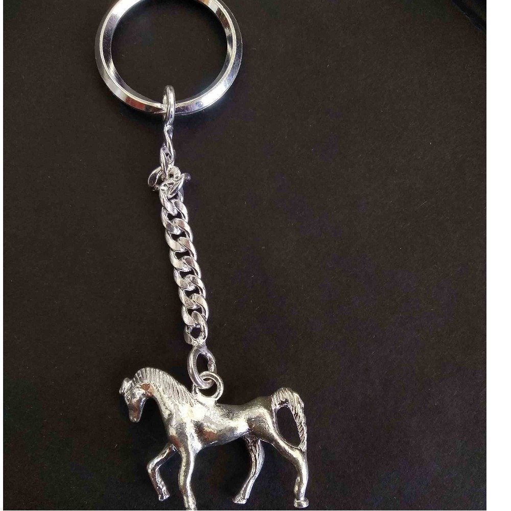 Silver horse  keychain for bike / car key