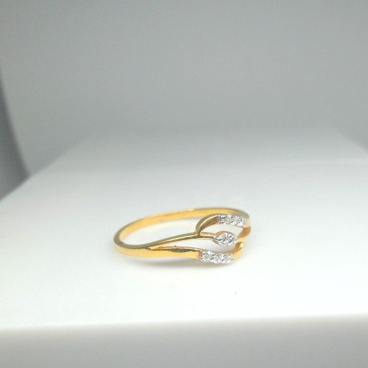 22KT / 916 Gold fancy delicate daily ware CZ ring for ladies LRG0416