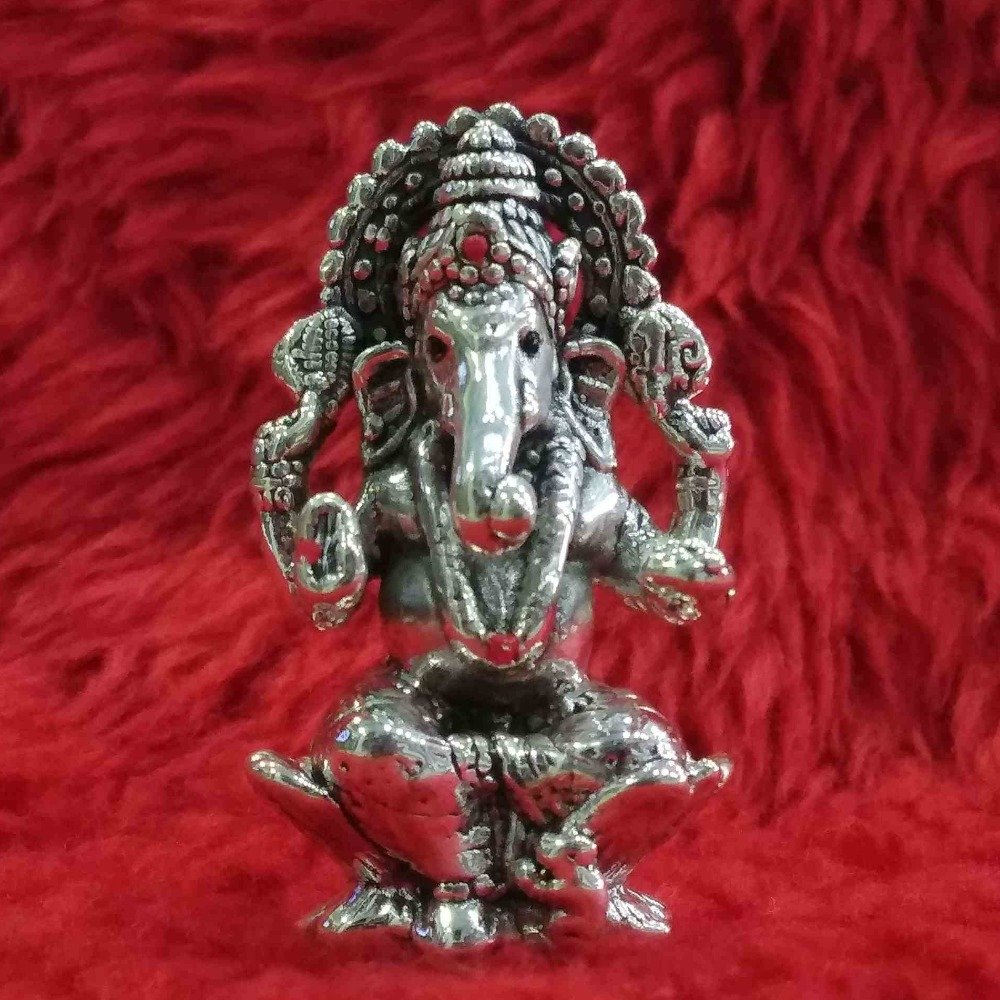 Pure 999 silver baapa moriya  / ganeshji murti for pooja /gifting