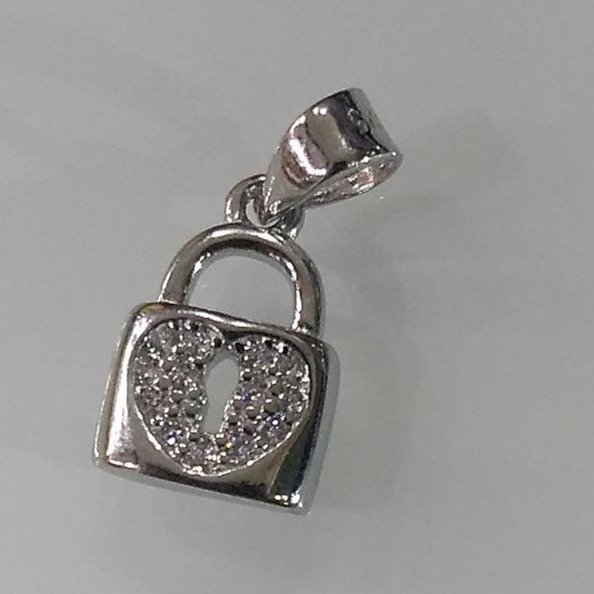 925 sterling silver lock design diamond pendants