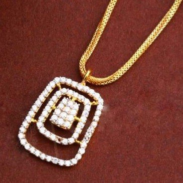 22KT/ 916 Gold fancy casual wear square pendant mangalsutra for ladies