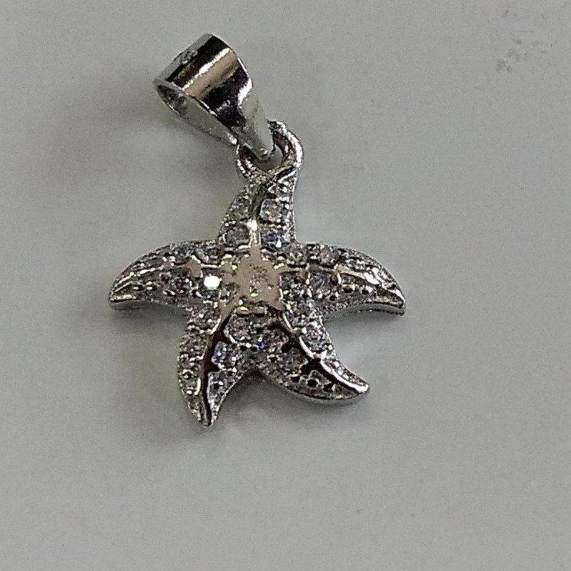 925 sterling silver star fish diamond pendants