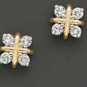 18KT yellow gold fancy casual ware Stud earrings for ladies