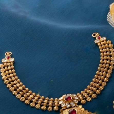 22KT/ 916 Gold antique wedding Half necklace set for ladies STG1020