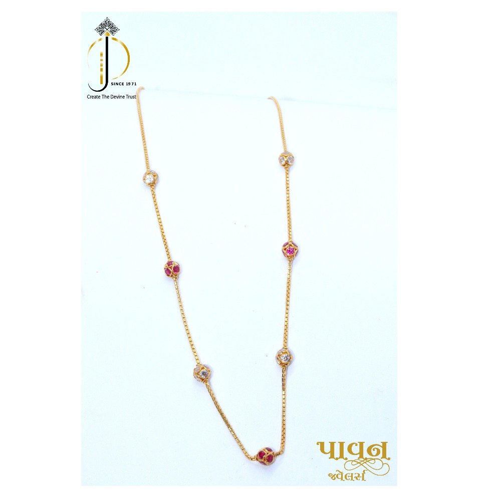 22/20 KT Gold Color stone Delicate Mala For Ladies CHG0264