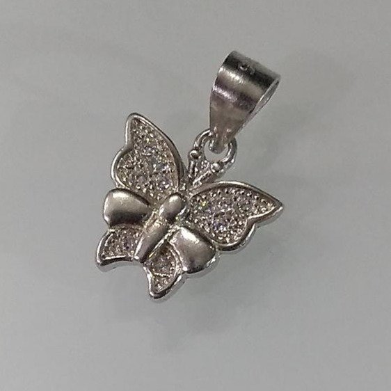 925 sterling silver butterfly design diamond pendants
