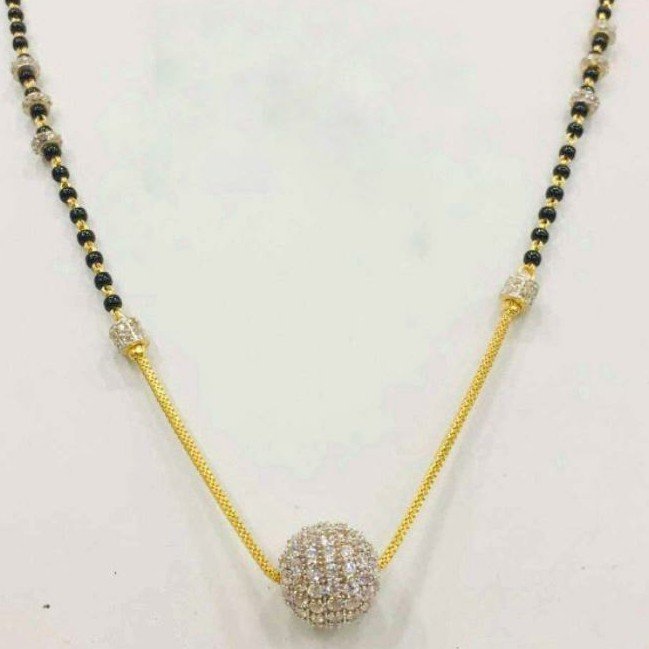 22KT/ 916 Gold single line Boll pendant mangalsutra for ladies